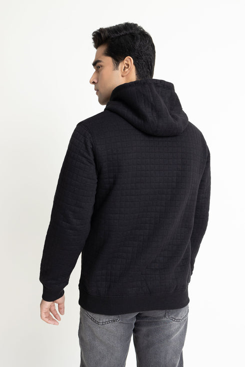 The Quilted Black Hoodie