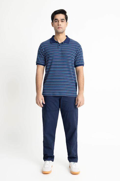 Blue Striped Polo
