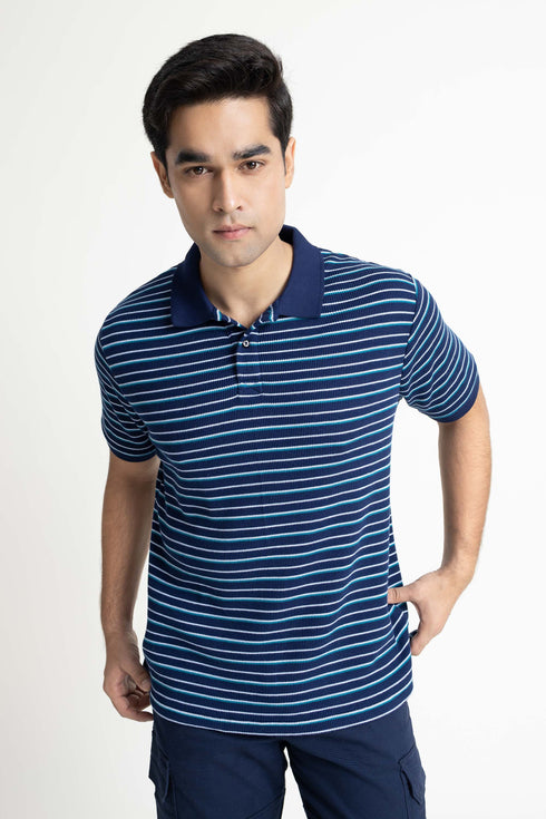 Blue Striped Polo
