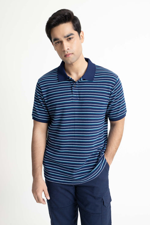 Blue Striped Polo