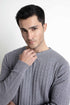 The Regular Fit Grey Cable Knit Sweater