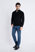 The Black Regular Fit Mock Neck Sweater