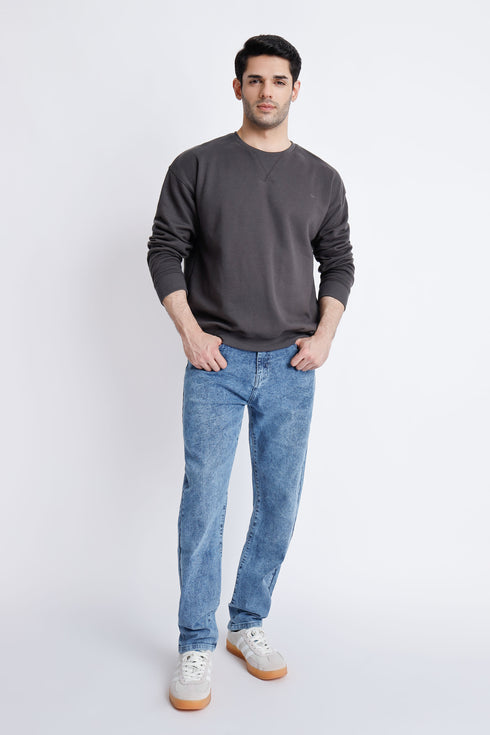 The Solid Grey Oversized Sweatshirt