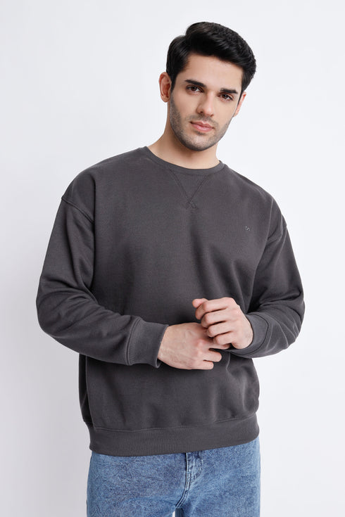 The Solid Grey Oversized Sweatshirt