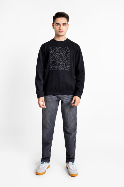 The Black Embroidered Sweatshirt