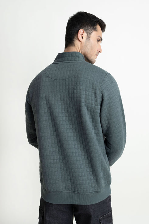 The Quilted Regular Fit Mock Neck