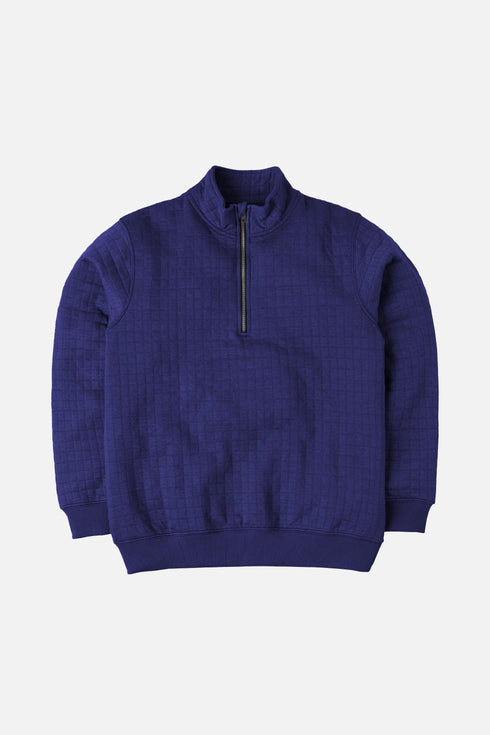 The Blue Quilted Mock Neck