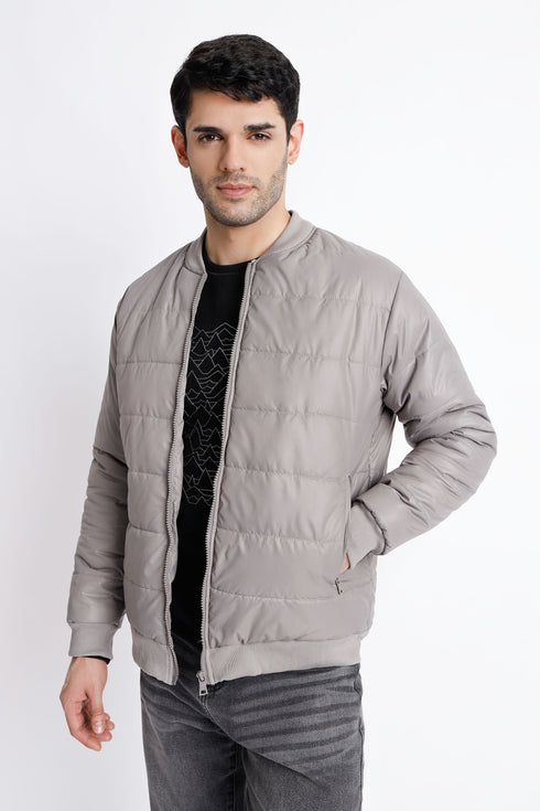 The Regular Fit Grey Puffer Jacket