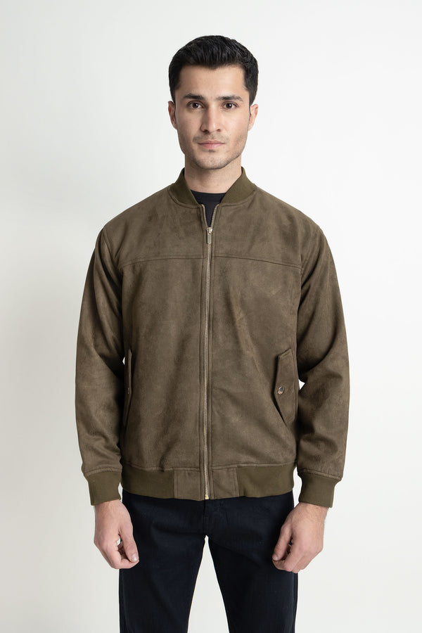 The Olive Regular Fit Suede Jacket