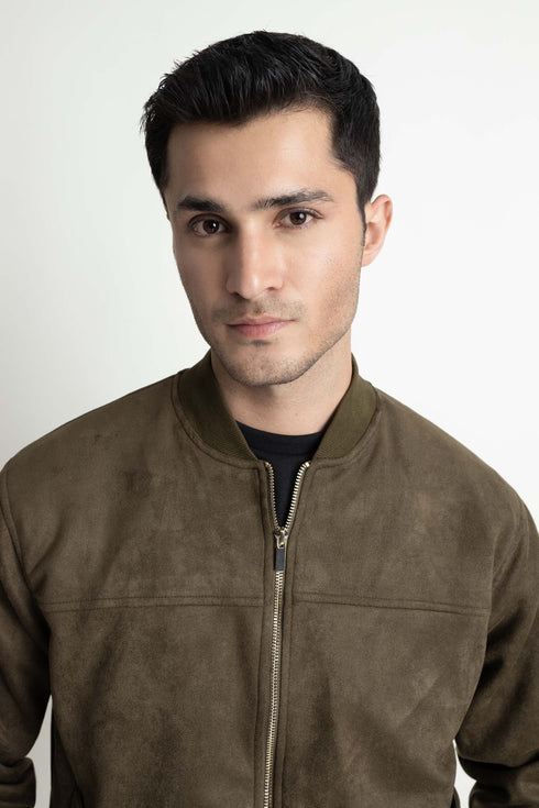 The Olive Regular Fit Suede Jacket