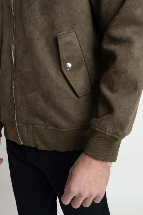 The Olive Regular Fit Suede Jacket