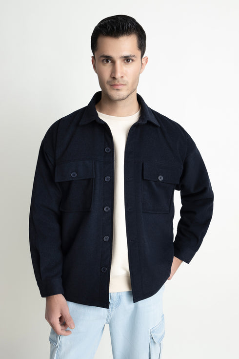 The Navy Blue Oversized Shacket