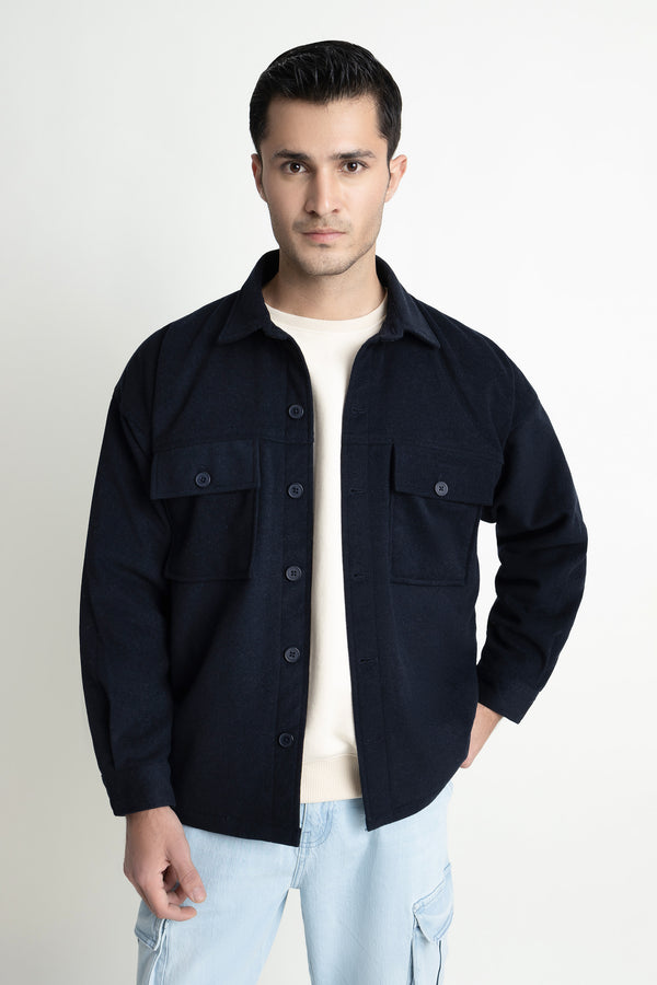 The Navy Blue Oversized Shacket