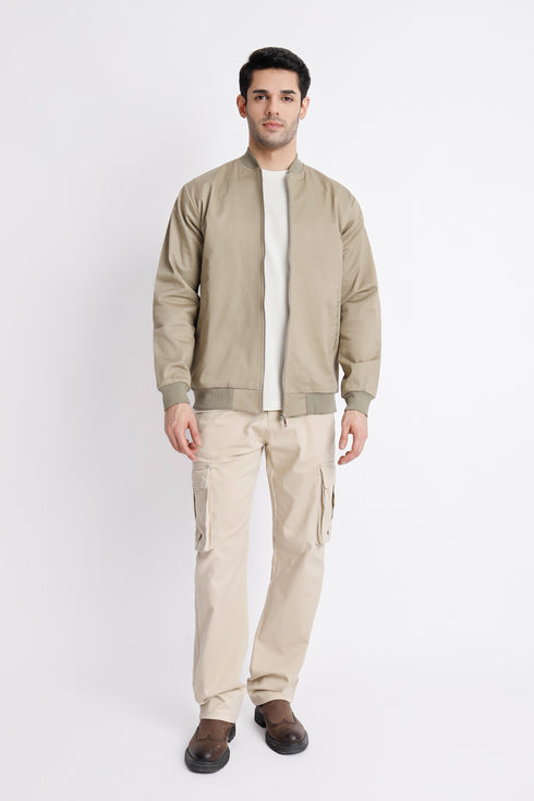 The Regular Fit Olive Bomber Jacket