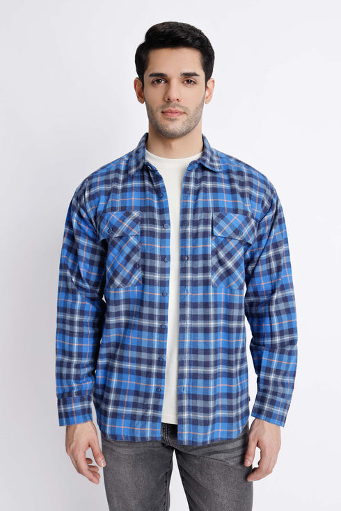 The Oversized Blue Flannel Shirt