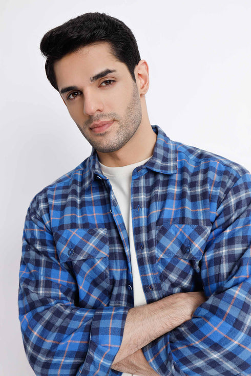 The Oversized Blue Flannel Shirt