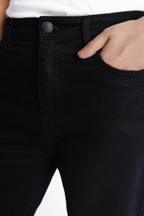 The Straight Fit Black Jeans