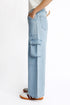 The Light Wash Wide Leg Cargo Jeans