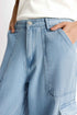 The Light Wash Wide Leg Cargo Jeans