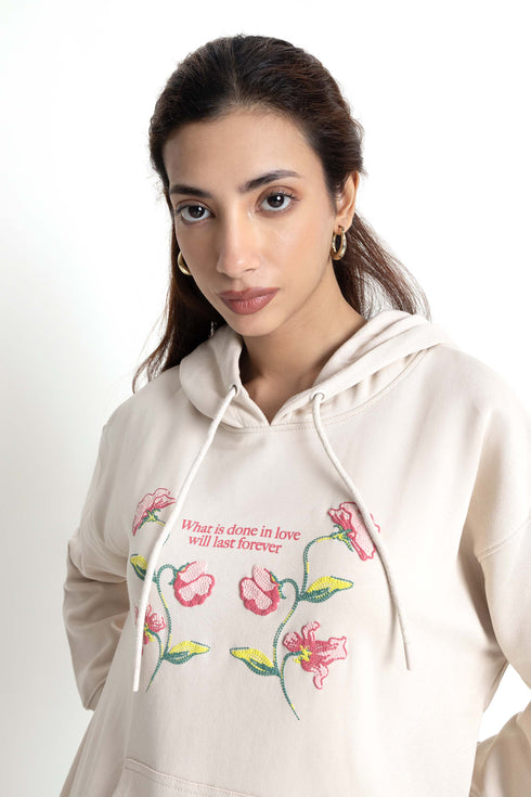 The Floral Oatmeal Hoodie