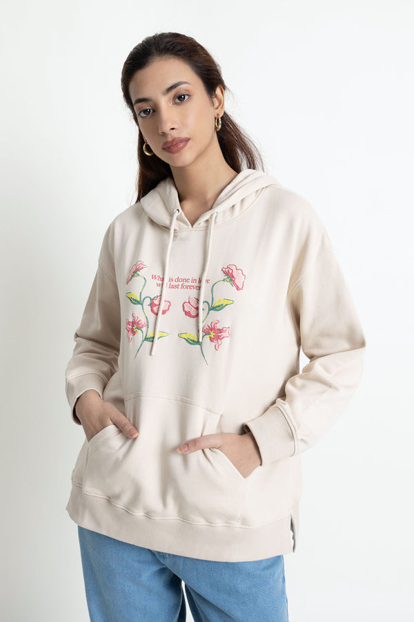 The Floral Oatmeal Hoodie