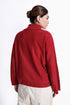 The Maroon Loose Fit Mock Neck