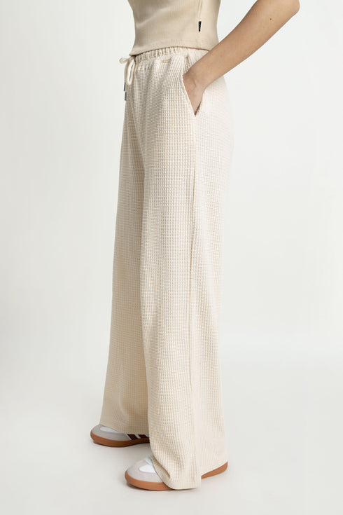 The Wide Leg Waffle Knit Trousers