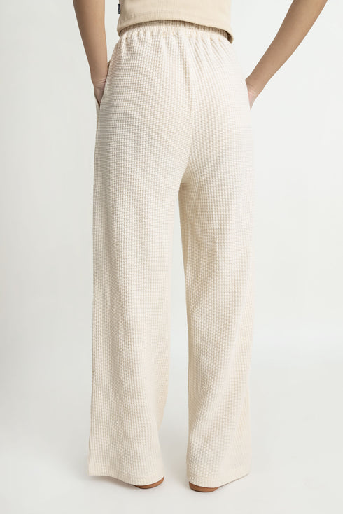 The Wide Leg Waffle Knit Trousers
