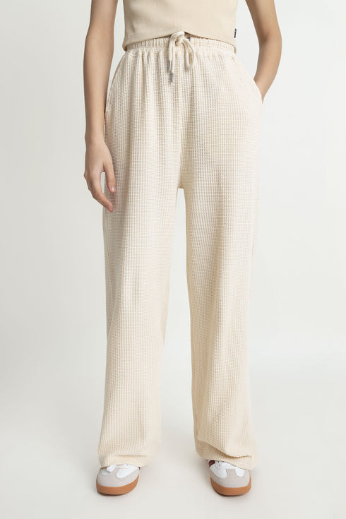The Wide Leg Waffle Knit Trousers