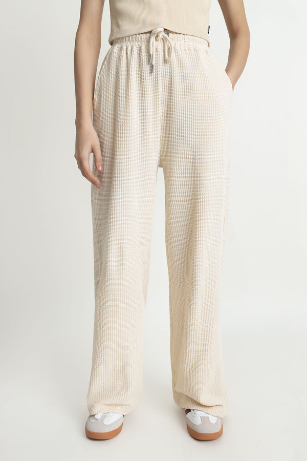 The Wide Leg Waffle Knit Trousers