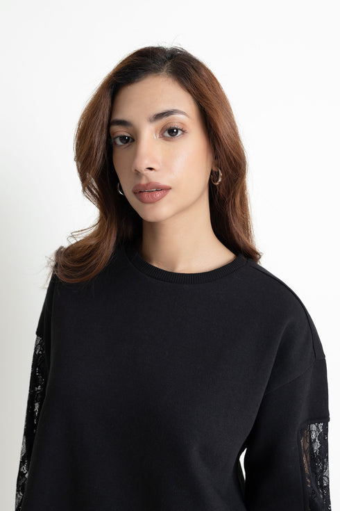 The Black Lace Sweatshirt