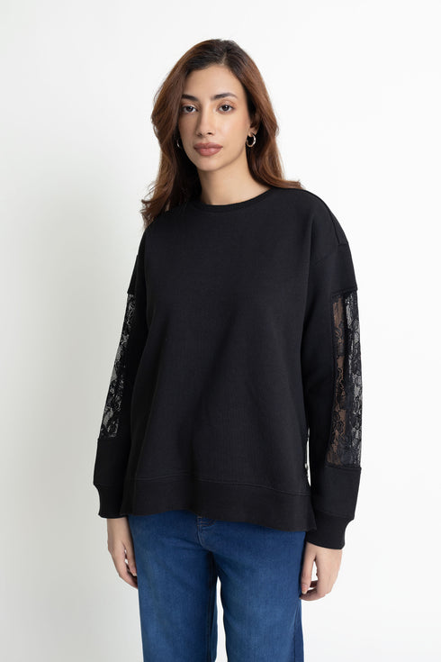 The Black Lace Sweatshirt