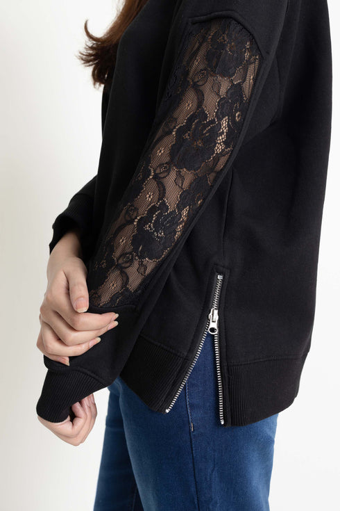 The Black Lace Sweatshirt
