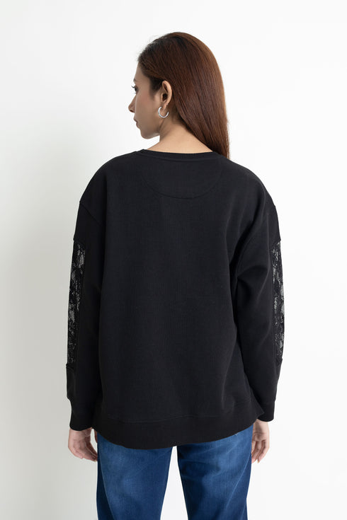 The Black Lace Sweatshirt