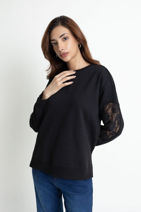 The Black Lace Sweatshirt