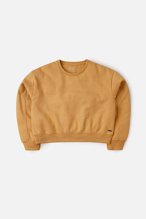 The Mustard Boxy Crop Sweatshirt