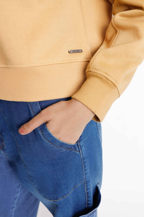 The Mustard Boxy Crop Sweatshirt