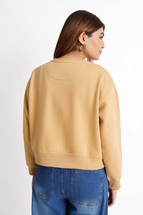 The Mustard Boxy Crop Sweatshirt