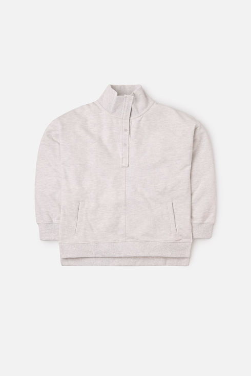 The Heather Grey Extreme Oversized Mock Neck