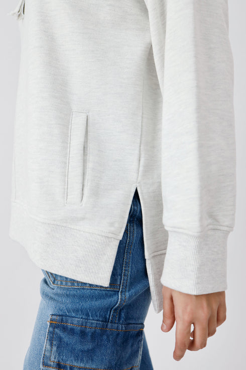 The Heather Grey Extreme Oversized Mock Neck