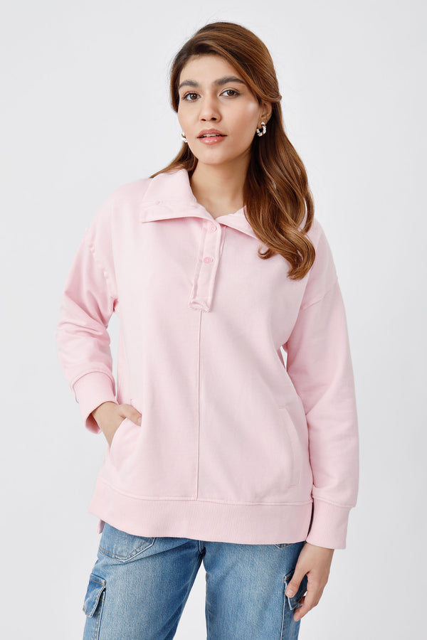 The Ballerina Pink Extreme Oversized Mock Neck