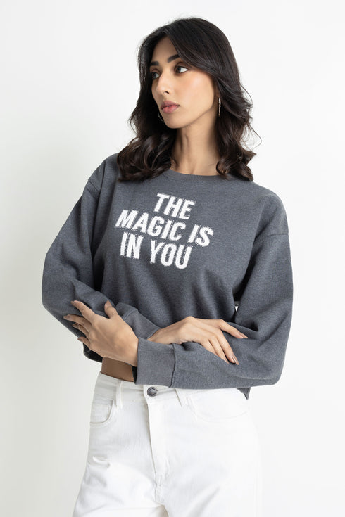 The Embellished Boxy Crop Sweatshirt