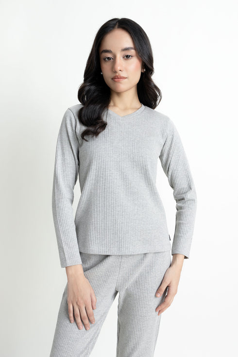 The Grey Ribbed T-Shirt