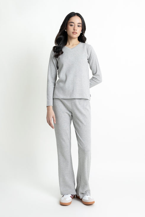 The Grey Ribbed T-Shirt