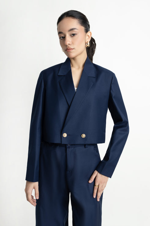 The Double-Breasted Cropped Blazer