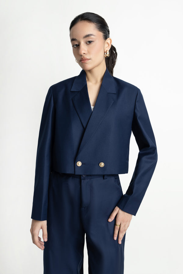 The Double-Breasted Cropped Blazer