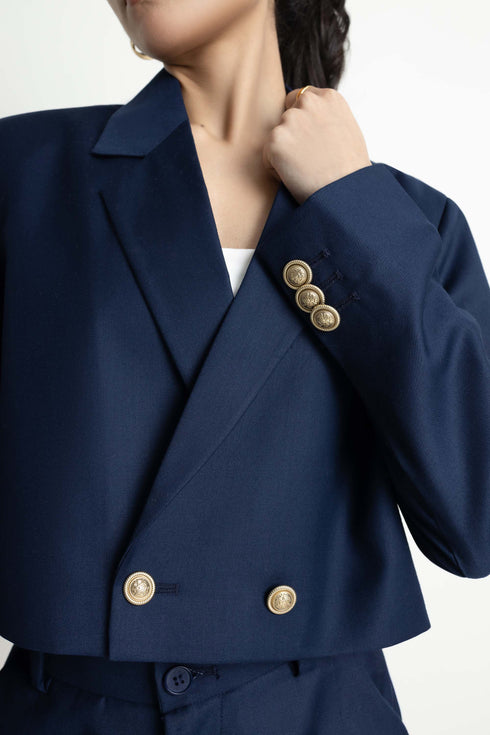 The Double-Breasted Cropped Blazer