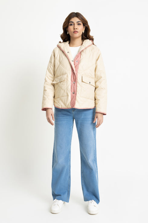 The Khaki Boxy Puffer Jacket