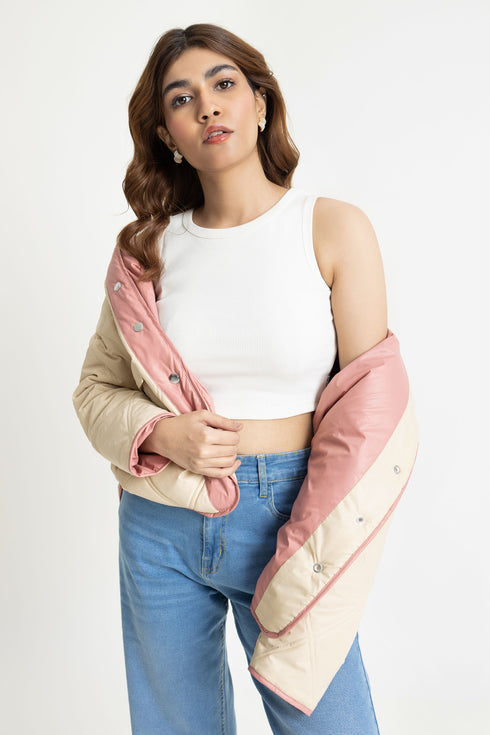 The Khaki Boxy Puffer Jacket