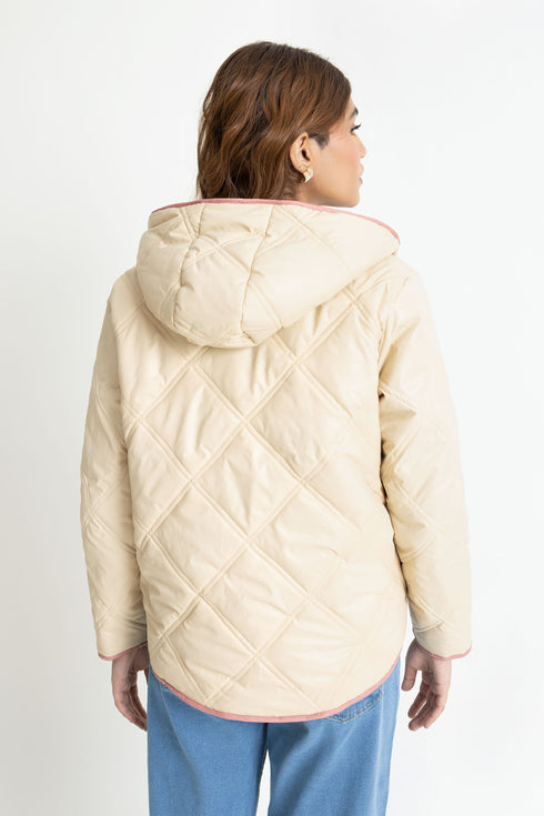 The Khaki Boxy Puffer Jacket